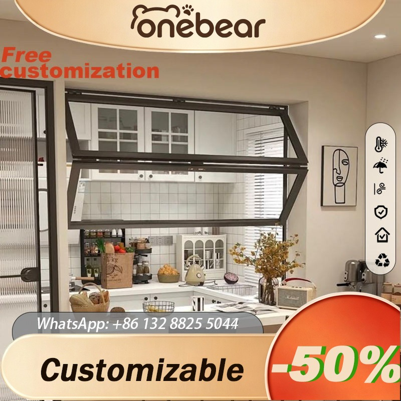 Commercial Kitchen Windows - Nowe komercyjne zewnętrzne aluminiowe pionowe czarne