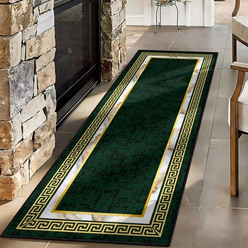 Commercial Kitchen Non Slip Flooring - Abstrakcyjny dywan biegowy w kolorze niebiesko-żółtym