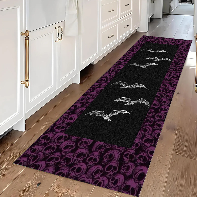 Commercial Kitchen Non Slip Flooring - Gotycki Dywanik z Motywem Czaszki i