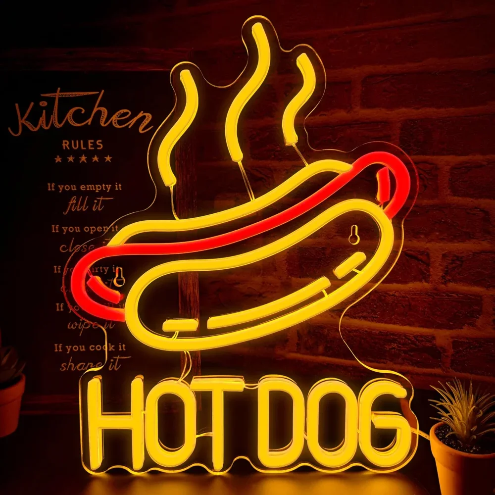 Neonowy LED-owy szyld Hot Dog  – Commercial Kitchen Windows recenzja i cena