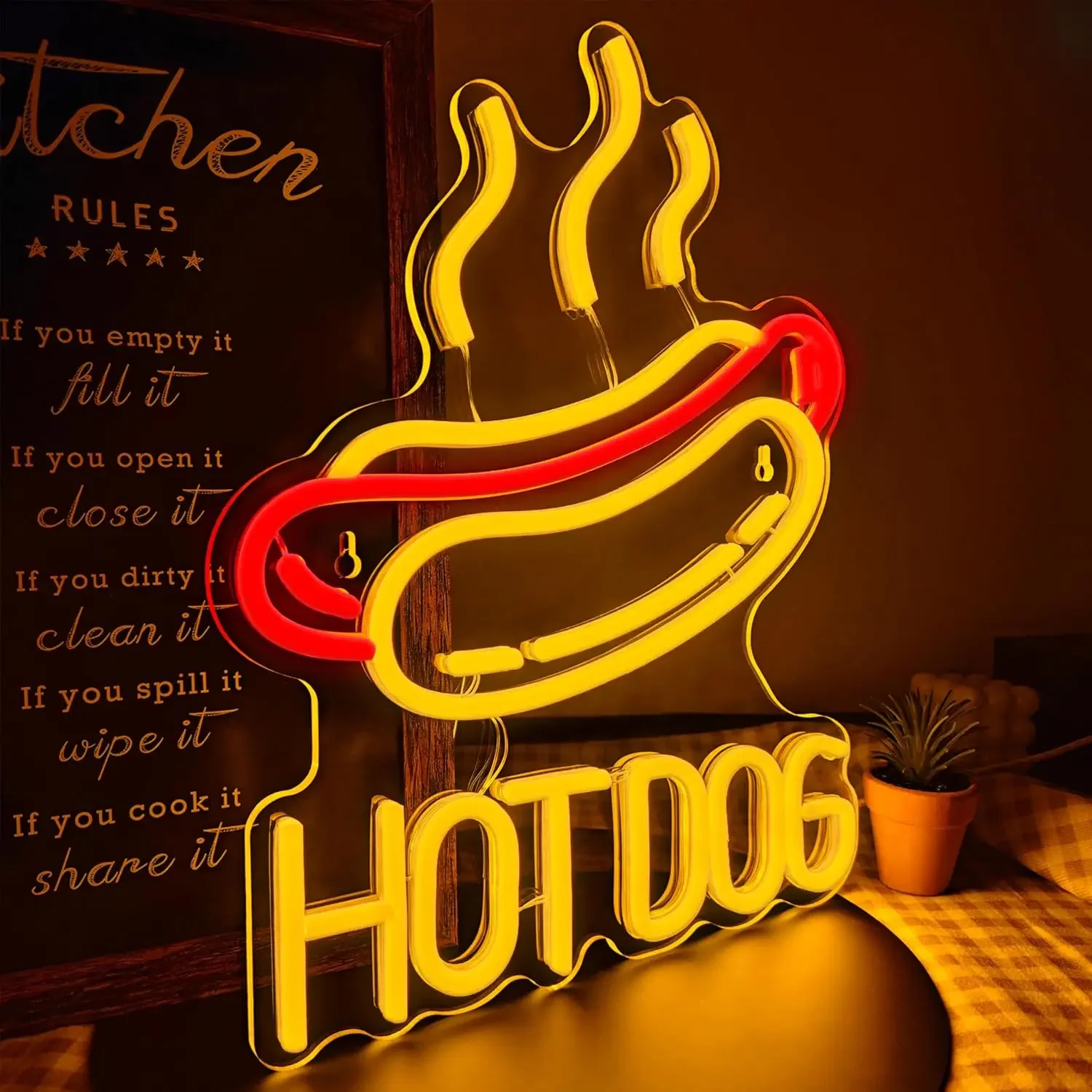 Neonowy LED-owy szyld Hot Dog  – Commercial Kitchen Windows recenzja i cena