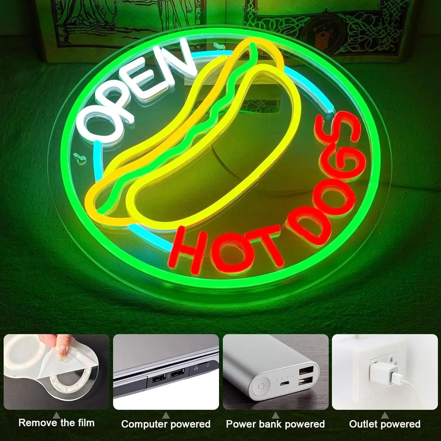 Otwarty neon LED z napisem Hot – Commercial Kitchen Windows recenzja i cena