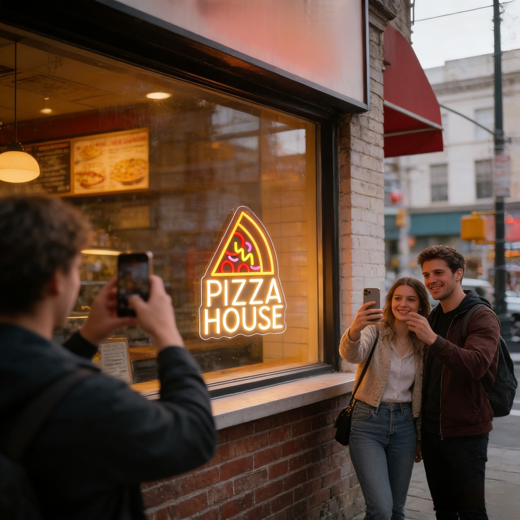Neonowy szyld Pizza House, ści – Commercial Kitchen Windows recenzja i cena